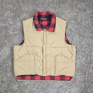 Woodfield Vest Mens Tan Outdoor Wear Made In USA VTG